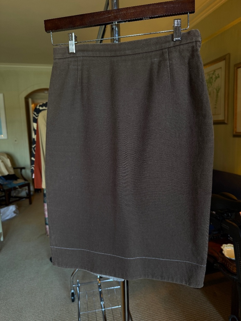 Vintage Prada Wool Midi Skirt Size 44